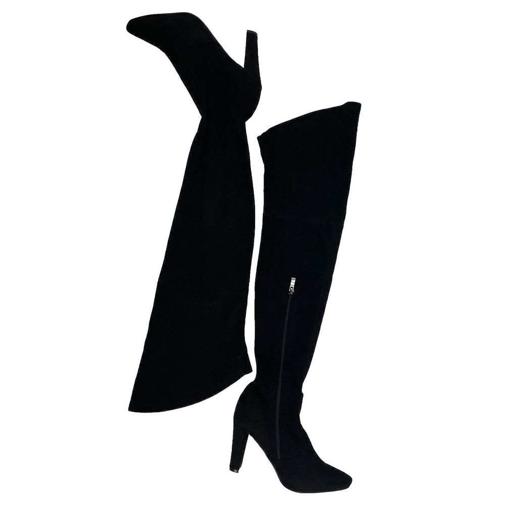 Sleek Black Over the Knee Stiletto Boots